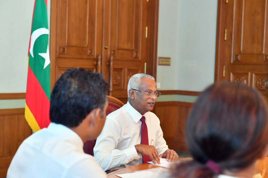 ނޮވެމްބަރ 19، 2018: ރައީސް އިބްރާޙިމް މުހައްމަދު ސޯލިހުގެ ވަޒީރުންގެ މަޖިލީހުގެ ފުރަތަމަ ބައްދަލުވުން -- ފޮޓޯ/ ރައީސް އޮފީސް 