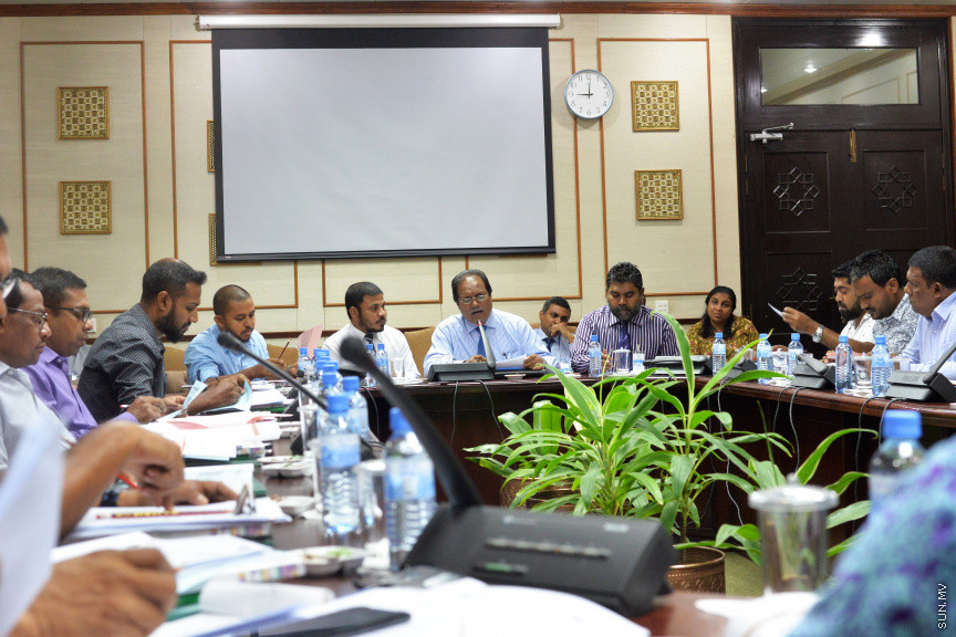 2019 ވަނަ އަހަރުގެ ބަޖެޓް ދިރާސާ ކުރާ ކޮމެޓީ ބައްދަލުވުމުގެ ތެރެއިން -- ސަން ފޮޓޯ/ އަހުމަދު އަވްޝަން އިލްޔާސް