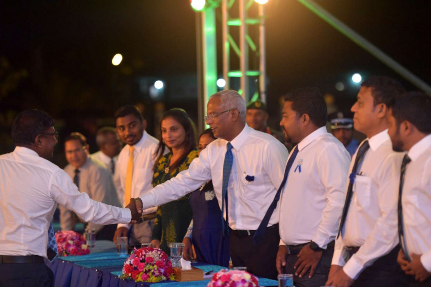 މަސްވެރިންގެ ދުވަސް ފާހަގަކުރުމުގެ ގޮތުން ބޭއްވެވި މަސްވެރިންގެ ދުވަހުގެ ރަސްމީ ޖަލްސާގެ ތެރެއިން -- ފޮޓޯ/ ރައީސް އޮފީސް