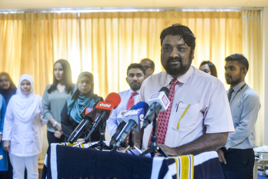 ޖެނުއަރީ 23، 2019: ހެލްތު މިނިސްޓްރީގެ މުވައްޒަފުން ލޭ ހަދިޔާކުރުމަށް ފެށި ކޭމްޕް އިފްތިތާޙުކުރުމަށް ބޭއްވި ހަފްލާގެ ތެރެއިން -- ސަން ފޮޓޯ/ ފަޔާޒު މޫސާ