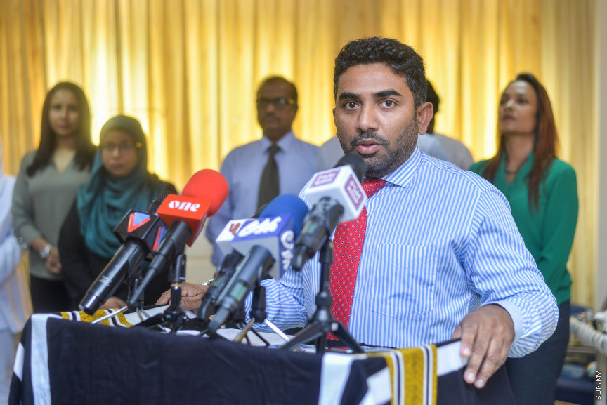 ޖެނުއަރީ 23، 2019: ހެލްތު މިނިސްޓްރީގެ މުވައްޒަފުން ލޭ ހަދިޔާކުރުމަށް ފެށި ކޭމްޕް އިފްތިތާޙުކުރުމަށް ބޭއްވި ހަފްލާގެ ތެރެއިން -- ސަން ފޮޓޯ/ ފަޔާޒު މޫސާ