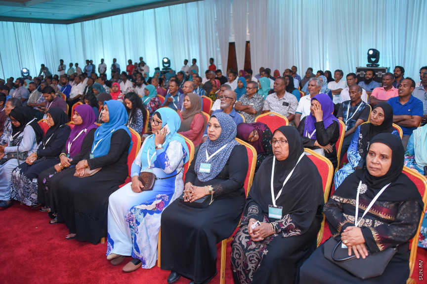 ޖެނުއަރީ 27، 2019: ކުރީގެ ރައީސް ޔާމީން އިސްވެ ހުންނަވައިގެން އުފައްދަވާ ޕީޕަލްސް ނޭޝަނަލް ކޮންގްރެސް (ޕީއެންސީ) އުފެއްދުމަށް ދަރުބާރުގޭގައި ބޭއްވި ޖަލްސާގެ ތެރެއިން -- ސަން ފޮޓޯ/ ފަޔާޒު މޫސާ