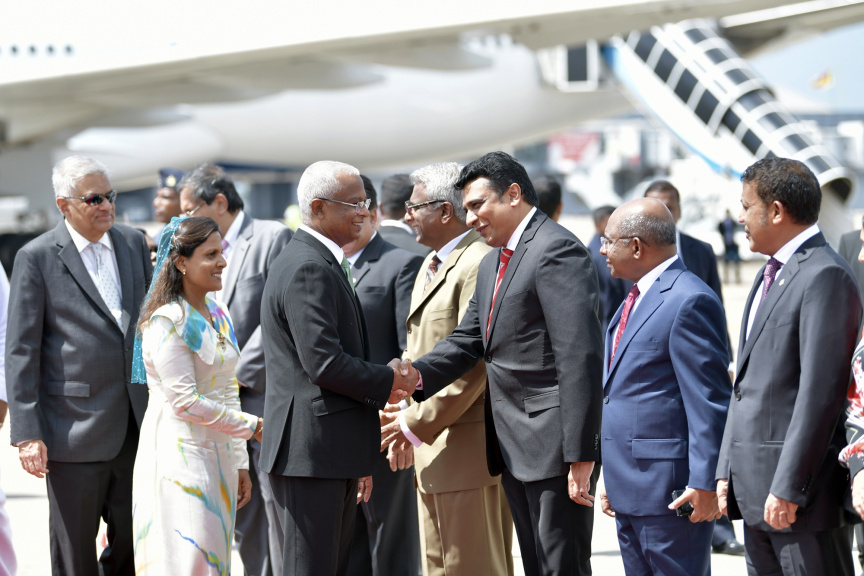 ޖެނުއަރީ 3، 2019: ރައީސް އިބްރާޙިމް މުހައްމަދު ސޯލިހު ލަންކާއަށް ވަޑައިގަތުން -- ފޮޓޯ/ ރައީސް އޮފީސް