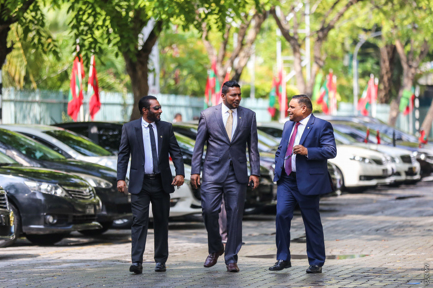 ފެބްރުއަރީ 7، 2019: ރައްޔިތުން މަޖިލިސް މި އަހަރަށް ހުޅުވުމަށް ބޭއްވި ފުރަތަމަ ޖަލްސާ: ރައީސް އިބްރާހިމް މުހައްމަދު ސޯލިހްގެ ފުރަތަމަ ރިޔާސީ ބަޔާން މިއަދުގެ ޖަލްސާގައި ވަނީ އިއްވާފައި -- ސަން ފޮޓޯ/ ފަޔާޒު މޫސާ