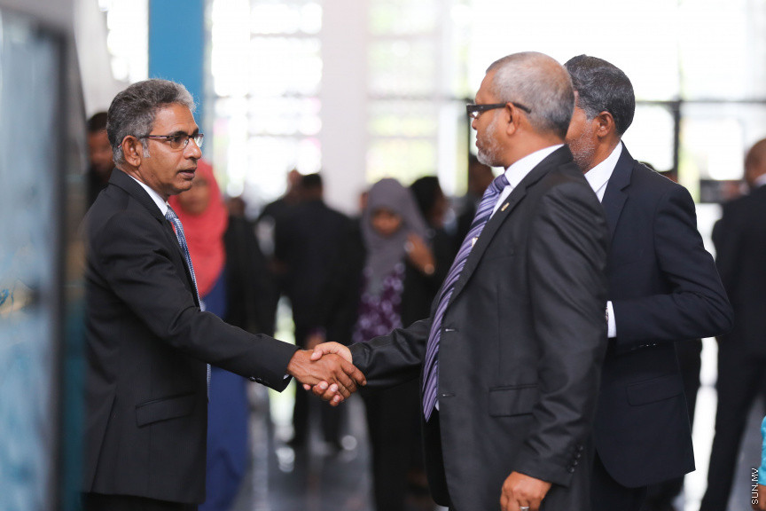 ފެބްރުއަރީ 7، 2019: ރައްޔިތުން މަޖިލިސް މި އަހަރަށް ހުޅުވުމަށް ބޭއްވި ފުރަތަމަ ޖަލްސާ: ރައީސް އިބްރާހިމް މުހައްމަދު ސޯލިހްގެ ފުރަތަމަ ރިޔާސީ ބަޔާން މިއަދުގެ ޖަލްސާގައި ވަނީ އިއްވާފައި -- ސަން ފޮޓޯ/ ފަޔާޒު މޫސާ