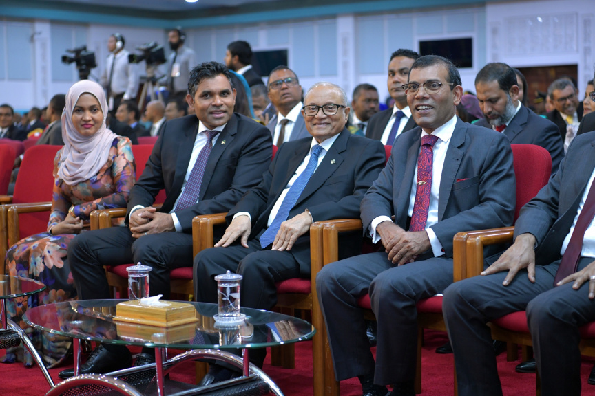 ފެބްރުއަރީ 7، 2019: ރައްޔިތުން މަޖިލިސް މި އަހަރަށް ހުޅުވުމަށް ބޭއްވި ފުރަތަމަ ޖަލްސާ: ރައީސް އިބްރާހިމް މުހައްމަދު ސޯލިހްގެ ފުރަތަމަ ރިޔާސީ ބަޔާން މިއަދުގެ ޖަލްސާގައި ވަނީ އިއްވާފައި -- ފޮޓޯ/ ރައީސް އޮފީސް