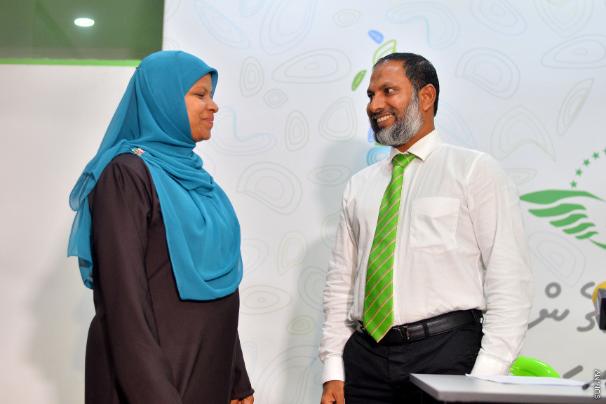 ފެބްރުއަރީ 13، 2019: މަޖިލިސް އިންތިހާބުގައި އަދާލަތް ޕާޓީގެ ފަރާތުން ވާދަ ކުރައްވާ ކެންޑިޑޭޓުންނަށް ޓިކެޓް ހަވާލުކުރުމަށް ބޭއްވި ރަސްމިއްޔާތުގެ ތެރެއިން -- ސަން ފޮޓޯ/ ފަޔާޒު މޫސާ