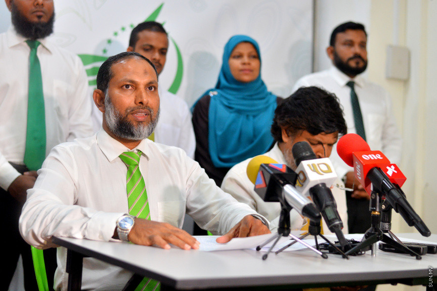 ފެބްރުއަރީ 13، 2019: މަޖިލިސް އިންތިހާބުގައި އަދާލަތް ޕާޓީގެ ފަރާތުން ވާދަ ކުރައްވާ ކެންޑިޑޭޓުންނަށް ޓިކެޓް ހަވާލުކުރުމަށް ބޭއްވި ރަސްމިއްޔާތުގެ ތެރެއިން -- ސަން ފޮޓޯ/ ފަޔާޒު މޫސާ