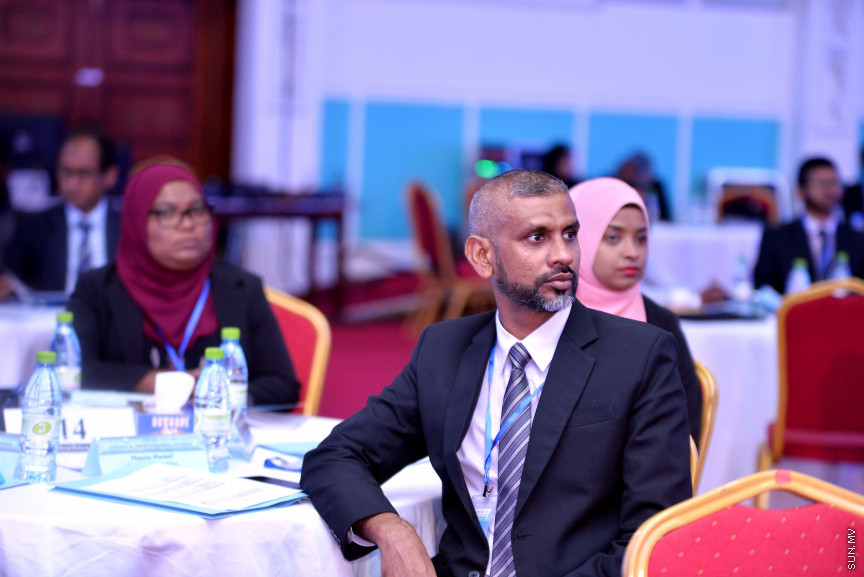 ފެބްރުއަރީ 19، 2019: ޖުޑިޝަލް ކޮންފަރެންސް ފެށުމަށް ދަރުބާރުގޭގައި ބޭއްވި ރަސްމިއްޔާތުގެ ތެރެއިން -- ސަން ފޮޓޯ/ ފަޔާޒު މޫސާ