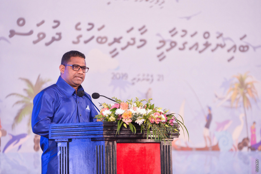 ފެބްރުއަރީ 21، 2019: މާދަރީ ބަހުގެ ދުވަސް ފާހަގަ ކުރުމަށް ދަރުބާރުގޭގައި ބޭއްވި ރަސްމީ ޖަލްސާގެ ތެރެއިން -- ސަން ފޮޓޯ/ ފަޔާޒު މޫސާ