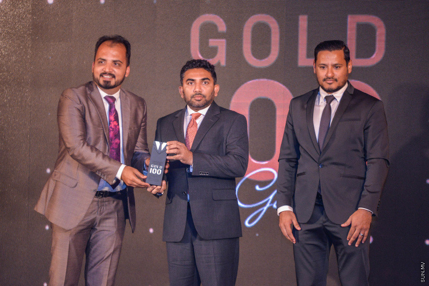 ފެބްރުއަރީ 23، 2019: ކޯޕަރޭޓް މޯލްޑިވްސްއިން އިންތިޒާމުކޮށްގެން ކުރިއަށް ގެންދާ "ގޯލްޑް 100" އެވޯޑްސް ހަފްލާގެ ތެރެއިން -- ސަން ފޮޓޯ/ ފަޔާޒު މޫސާ