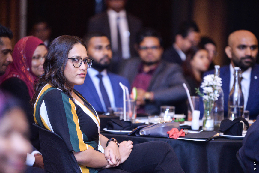 ފެބްރުއަރީ 23، 2019: ކޯޕަރޭޓް މޯލްޑިވްސްއިން އިންތިޒާމުކޮށްގެން ކުރިއަށް ގެންދާ "ގޯލްޑް 100" އެވޯޑްސް ހަފްލާގެ ތެރެއިން -- ސަން ފޮޓޯ/ ފަޔާޒު މޫސާ