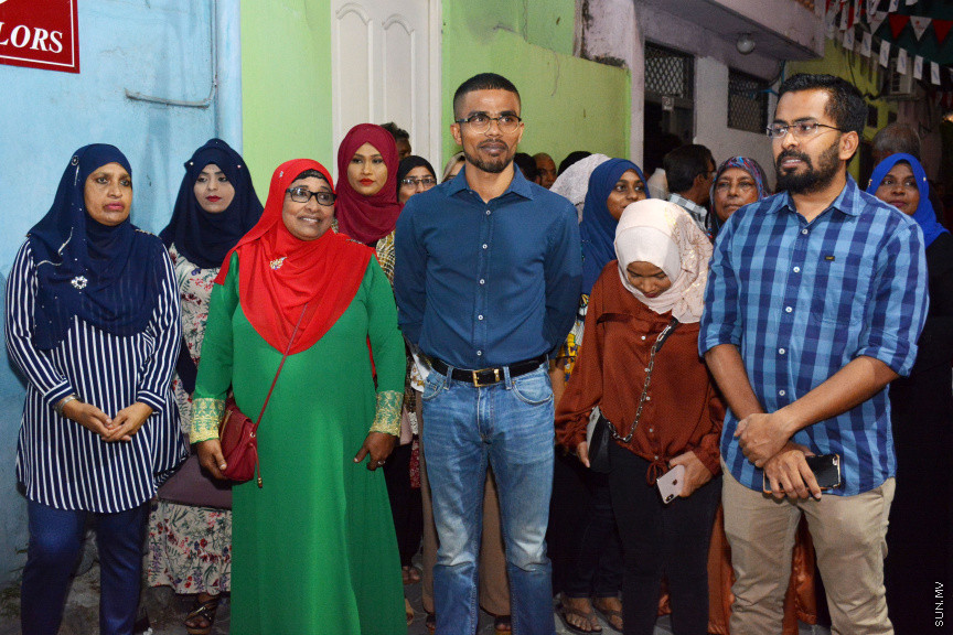 ފެބްރުއަރީ 29، 2019: ހެންވޭރު އުތުރު ދާއިރާގެ މަޖިލިސް އިންތިހާބުގައި ވާދަކުރަށް ވާ އަލްހާން ފަހުމީގެ ދާއިރާގައި ބޭއްވި ޖާފަތުގެ ތެރެއިން -- ސަން ފޮޓޯ/ ފަޔާޒު މޫސާ