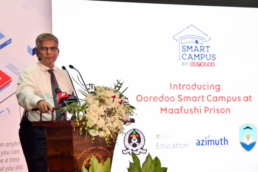 ރައީސުލްޖުމްހޫރިއްޔާގެ ނާއިބު، މާފުށީ ޖަލުގައި "އުރީދޫ ސްމާޓް ކެމްޕަސް" އިފްތިތާހު ކޮށްދެއްވުން -- ފޮޓޯ/ ރައީސް އޮފީސް