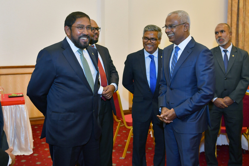 މާޗް 29، 2019، ފުލުހުންގެ މުއައްސަސާ އަށް 86 އަހަރު ފުރުން ފާހަގަކުރުމަށް ދަރުބާރުގޭގައި ބޭއްވި ޖަލްސާގެ ތެރެއިން -- ފޮޓޯ/ ރައީސް އޮފީސް
