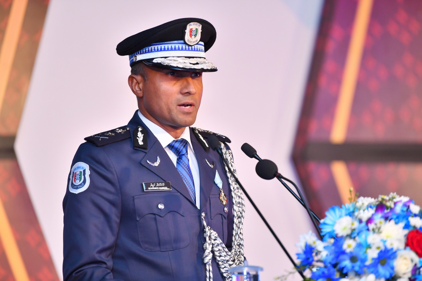 މާޗް 29، 2019، ފުލުހުންގެ މުއައްސަސާ އަށް 86 އަހަރު ފުރުން ފާހަގަކުރުމަށް ދަރުބާރުގޭގައި ބޭއްވި ޖަލްސާގެ ތެރެއިން -- ފޮޓޯ/ ރައީސް އޮފީސް