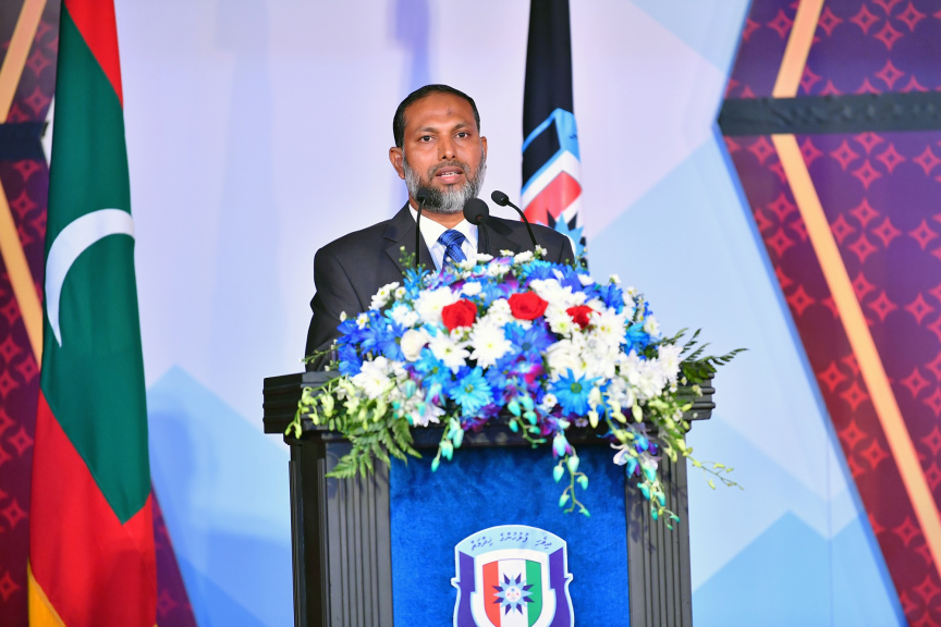 މާޗް 29، 2019، ފުލުހުންގެ މުއައްސަސާ އަށް 86 އަހަރު ފުރުން ފާހަގަކުރުމަށް ދަރުބާރުގޭގައި ބޭއްވި ޖަލްސާގެ ތެރެއިން -- ފޮޓޯ/ ރައީސް އޮފީސް