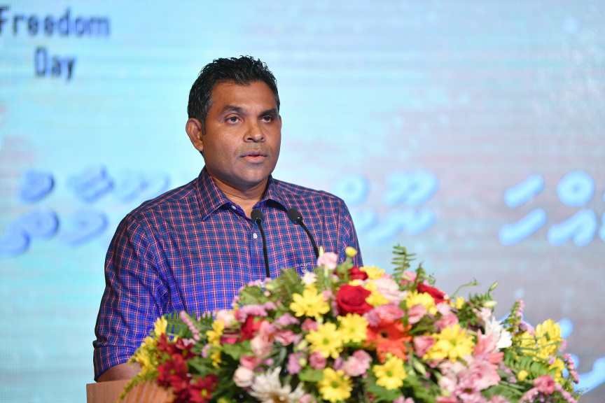 މޭ 3، 2019 : ނޫސްވެރިކަމުގެ މިނިވަންކަމުގެ ދުވަހުގެ ޙަފްލާގައި ރައީސުލްޖުމްހޫރިއްޔާގެ ނައިބު ބައިވެރިވެވަޑައިިގަތުން -- ފޮޓޯ/ ރައީސް އޮފީސް