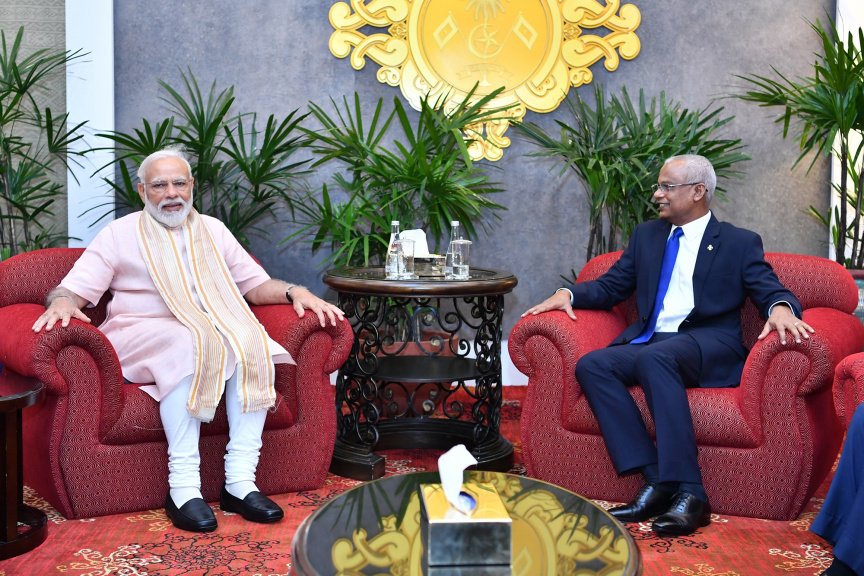 ޖޫން 9، 2019: އިންޑިއާގެ ބޮޑުވަޒީރު ނަރެންދުރަ މޯދީ ދިވެހިރާއްޖެއަށް ކުރެއްވި ރަސްމީ ދަތުރުފުޅު ނިންމަވާލެއްވުމަށްފަހު ފުރާވަޑައިގަތުން -- ފޮޓޯ/ ރައީސް އޮފީސް