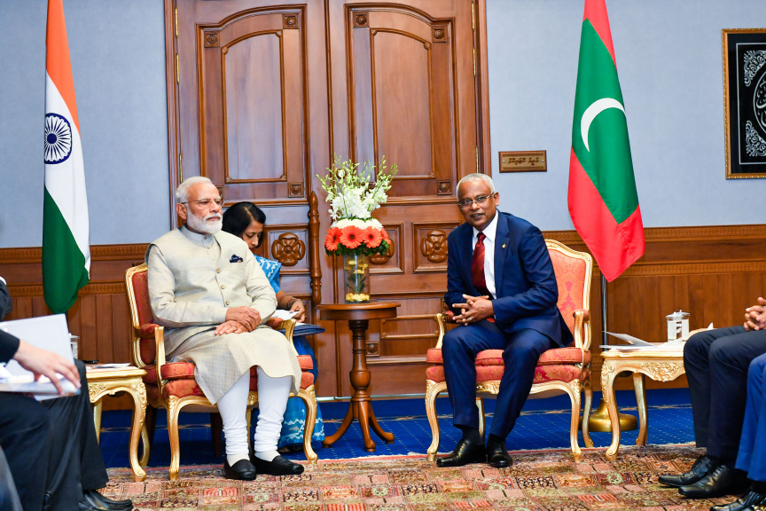 ޖޫން 8، 2019: ރާއްޖެއާއި އިންޑިޔާއާ ދެޤައުމުގެ ދެމެދުގައި ރަސްމީ ވާހަކަފުޅު ތަކާއި ދެޤައުމުގެ ދެމެދުގައި އެއްބަސްވުންތައް ބަދަލުކުރުމުގެ ރަސްމިއްޔާތުގެ ތެރެއިން -- ފޮޓޯ/ ރައީސް އޮފީސް