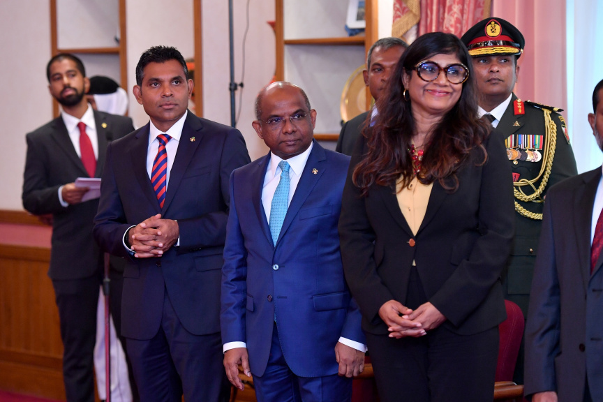 ޖޫން 8، 2019: ރާއްޖެއާއި އިންޑިޔާއާ ދެޤައުމުގެ ދެމެދުގައި ރަސްމީ ވާހަކަފުޅު ތަކާއި ދެޤައުމުގެ ދެމެދުގައި އެއްބަސްވުންތައް ބަދަލުކުރުމުގެ ރަސްމިއްޔާތުގެ ތެރެއިން -- ފޮޓޯ/ ރައީސް އޮފީސް