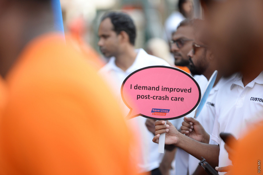 ޖޫން 14، 2019: މާލޭގައި ކުރިއަށް ގެންދިޔަ "ރޯޑް ސޭފްޓީ" ހިނގާލުމުގެ ތެރެއިން -- ސަން ފޮޓޯ/ ފަޔާޒު މޫސާ