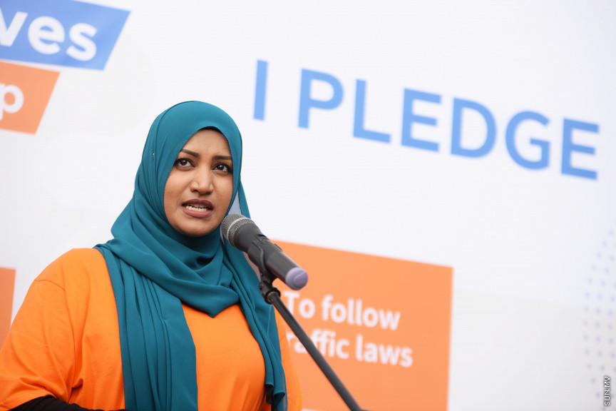 ޖޫން 14، 2019: މާލޭގައި ކުރިއަށް ގެންދިޔަ "ރޯޑް ސޭފްޓީ" ހިނގާލުމުގެ ތެރެއިން -- ސަން ފޮޓޯ/ ފަޔާޒު މޫސާ