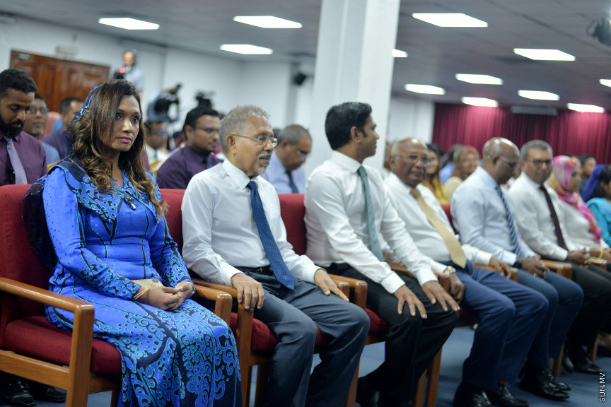 ޖުލައި 8، 2019: ނުކުޅެދުންތެރިކަން ހުންނަމީހުންގެ އަގުވަޒަންކޮށް ދޭ ރިވެލި އެވޯޑް ދިނުމަށް އިސްލާމީ މަރުކަޒު ހޯލްގައި ބޭއްވި ރަސްމިއްޔާތުގެ ތެރެއިން -- ސަން ފޮޓޯ/ ފަޔާޒު މޫސާ