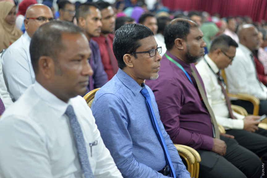 ޖުލައި 8، 2019: ނުކުޅެދުންތެރިކަން ހުންނަމީހުންގެ އަގުވަޒަންކޮށް ދޭ ރިވެލި އެވޯޑް ދިނުމަށް އިސްލާމީ މަރުކަޒު ހޯލްގައި ބޭއްވި ރަސްމިއްޔާތުގެ ތެރެއިން -- ސަން ފޮޓޯ/ ފަޔާޒު މޫސާ