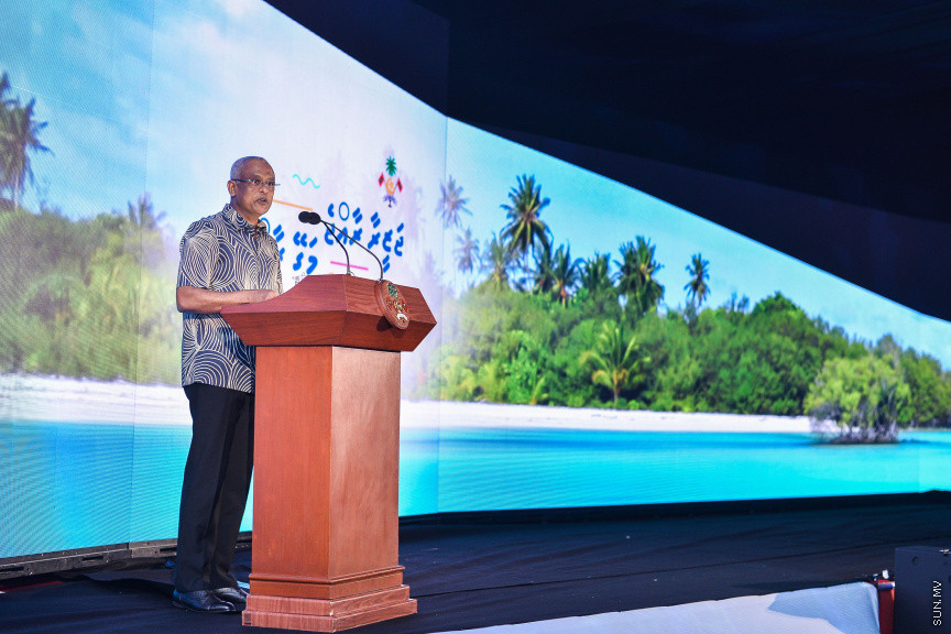 ޖުލައި 29، 2019: ފަތުރުވެރިކަމުގެ ފަސް ވަނަ މާސްޓާޕްލޭން އިފްތިތާހުކުރުމަށް ދަރުބާރުގޭގައި ބޭއްވި ރަސްމިއްޔާތުގެ ތެރެއިން -- ސަން ފޮޓޯ/ ފަޔާޒު މޫސާ