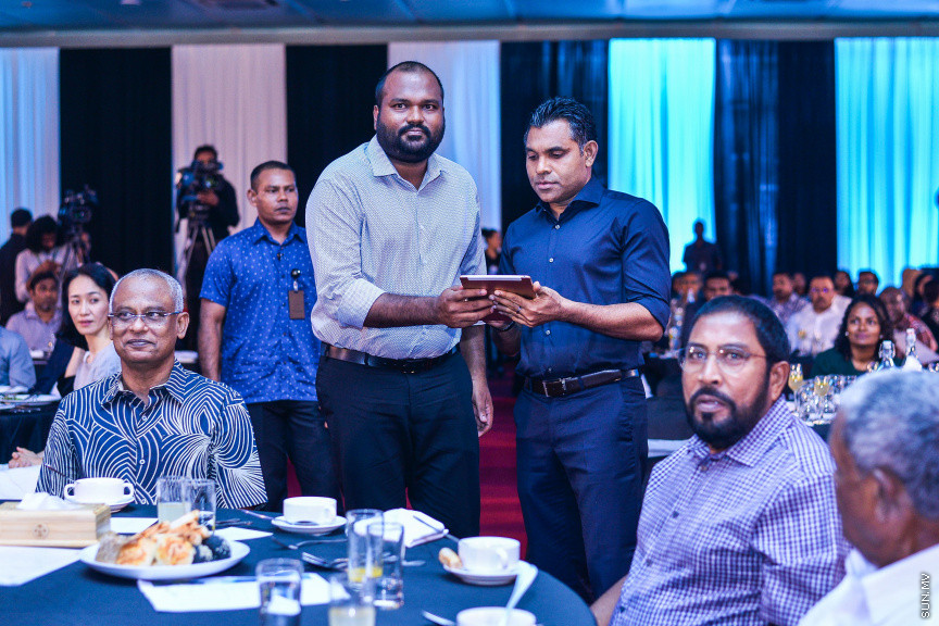 ޖުލައި 29، 2019: ފަތުރުވެރިކަމުގެ ފަސް ވަނަ މާސްޓާޕްލޭން އިފްތިތާހުކުރުމަށް ދަރުބާރުގޭގައި ބޭއްވި ރަސްމިއްޔާތުގެ ތެރެއިން -- ސަން ފޮޓޯ/ ފަޔާޒު މޫސާ