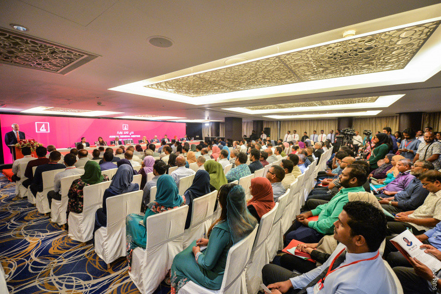 ޖުލައި 30، 2019: ޖެން ހޮޓެލްގައި ބޭއްވި ބީއެމްއެލްގެ އަހަރީ އާންމު ޖަލްސާގެ ތެރެއިން -- ސަން ފޮޓޯ/ ފަޔާޒު މޫސާ