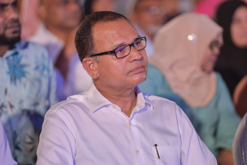 ނޮވެމްބަރ 22، 2019: "ހިބަރު ވަދު" ގެނަމުގައި އިދިކޮޅު ޕީޕީއެމް/ޕީއެންސީން ކާނިވާ ސަރަހައްދުގައި ބޭއްވި ޖަލްސާގެ ތެރެއިން -- ސަން ފޮޓޯ/ ފަޔާޒު މޫސާ