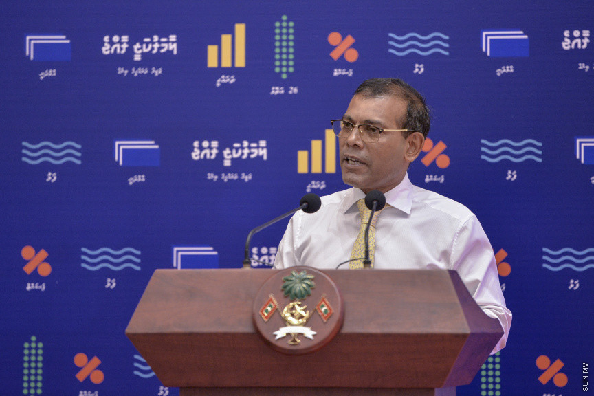 ޑިސެމްބަރު 15، 2019: ކުރޮސްރޯޑުގައި ބޭއްވި "ވިއަވަތި ރާއްޖެ" ކައުންސިލަރުންގެ ކޮންފަރެންސްގެ ތެރެއިން: ރައީސް ނަޝީދު ވާހަކަ ދައްކަވަނީ ---- ސަން ފޮޓޯ/ މުޒައްޔިން ނާޒިމް