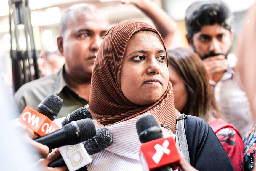 ޖެނުއަރީ 17، 2020: ކަނޑުހުޅުދޫގައި ދެ އަހަރު ނުވާ ތުއްތު އަންހެން ކުއްޖަކު ޖިންސީ އަނިޔާ ދީ ރޭޕް ކުރި މައްސަލައިގައި މާލޭގައި ކުރި އިހުތިޖާޖްގެ ތެރެއިން -- ސަން ފޮޓޯ/ ފަޔާޒު މޫސާ 