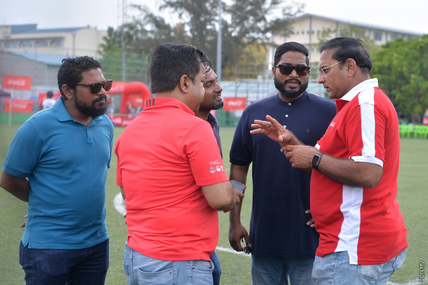 ޖެނުއަރީ 24، 2020: ކޮކާ ކޯލާއިން އިންތިޒާމުކޮށްގެން އެފްއޭއެމްއާއި މޯލްޑިވްސް ސޮކާ މޭޓްސް ގުޅިގެން ކުޅުނު ލެޖެންޑް ކަޕުގެ ފުޓްބޯޅަ މެޗުގެ ތެރެއިން -- ސަން ފޮޓޯ/ އަހުމަދު އަވްޝަން އިލްޔާސް