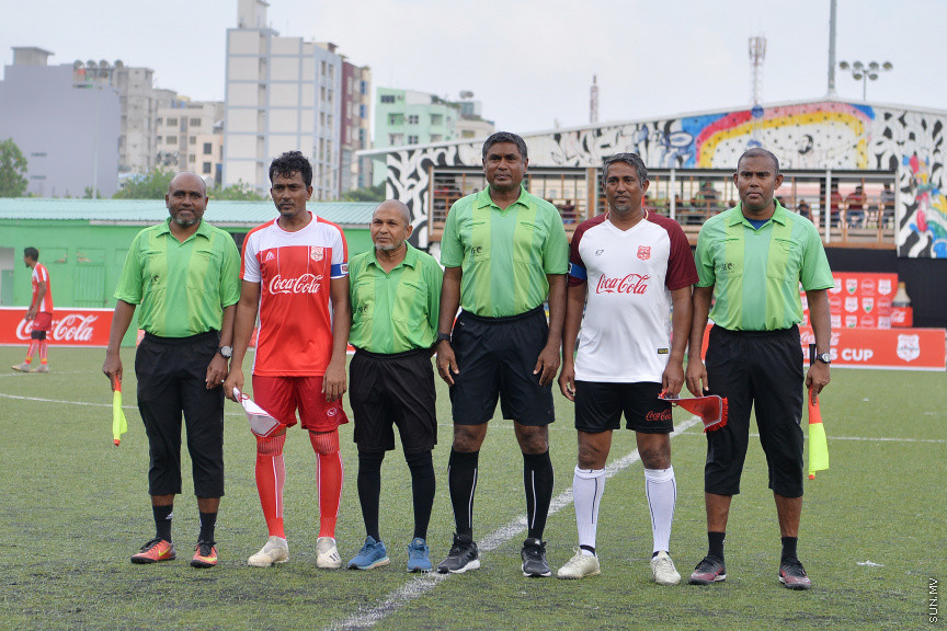 ޖެނުއަރީ 24، 2020: ކޮކާ ކޯލާއިން އިންތިޒާމުކޮށްގެން އެފްއޭއެމްއާއި މޯލްޑިވްސް ސޮކާ މޭޓްސް ގުޅިގެން ކުޅުނު ލެޖެންޑް ކަޕުގެ ފުޓްބޯޅަ މެޗުގެ ތެރެއިން -- ސަން ފޮޓޯ/ އަހުމަދު އަވްޝަން އިލްޔާސް