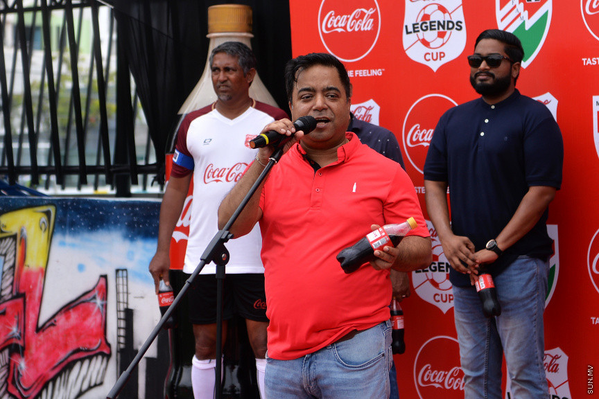 ޖެނުއަރީ 24، 2020: ކޮކާ ކޯލާއިން އިންތިޒާމުކޮށްގެން އެފްއޭއެމްއާއި މޯލްޑިވްސް ސޮކާ މޭޓްސް ގުޅިގެން ކުޅުނު ލެޖެންޑް ކަޕުގެ ފުޓްބޯޅަ މެޗުގެ ތެރެއިން -- ސަން ފޮޓޯ/ އަހުމަދު އަވްޝަން އިލްޔާސް