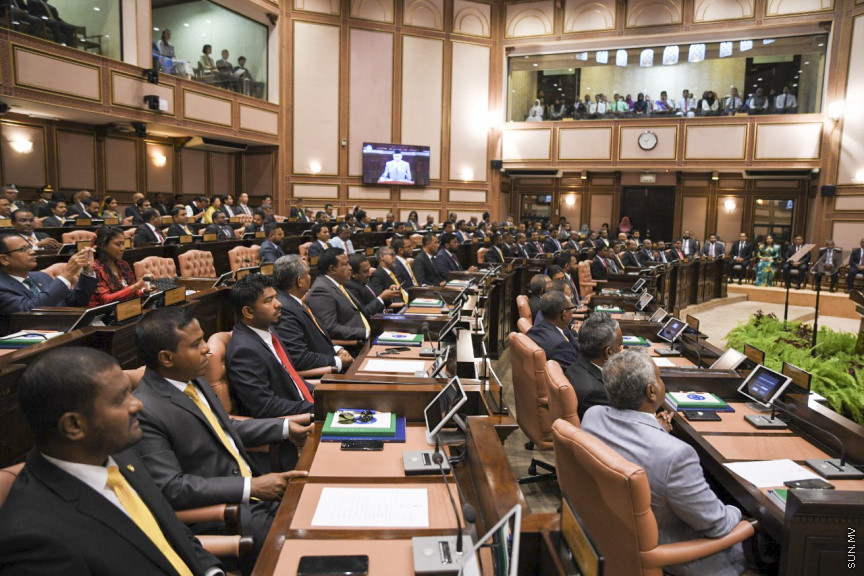 ފެބްރުއަރީ 3، 2020: މިއަހަރަށް ރައްޔިތުންގެ މަޖިލިސް ހުޅުވުމާއި ރައީސުލްޖުމްހޫރިއްޔާ ރިޔާސީ ބަޔާން އިއްވުން ---- ފޮޓޯ/ މަޖިލިސް
