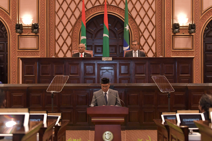 ފެބްރުއަރީ 3، 2020: މިއަހަރަށް ރައްޔިތުންގެ މަޖިލިސް ހުޅުވުމާއި ރައީސުލްޖުމްހޫރިއްޔާ ރިޔާސީ ބަޔާން އިއްވުން ---- ފޮޓޯ/ ރައީސް އޮފީސް