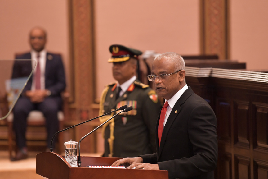 ފެބްރުއަރީ 3، 2020: މިއަހަރަށް ރައްޔިތުންގެ މަޖިލިސް ހުޅުވުމާއި ރައީސުލްޖުމްހޫރިއްޔާ ރިޔާސީ ބަޔާން އިއްވުން ---- ފޮޓޯ/ ރައީސް އޮފީސް