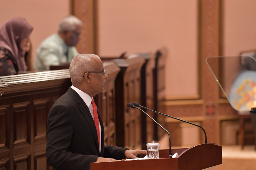 ފެބްރުއަރީ 3، 2020: މިއަހަރަށް ރައްޔިތުންގެ މަޖިލިސް ހުޅުވުމާއި ރައީސުލްޖުމްހޫރިއްޔާ ރިޔާސީ ބަޔާން އިއްވުން ---- ފޮޓޯ/ ރައީސް އޮފީސް