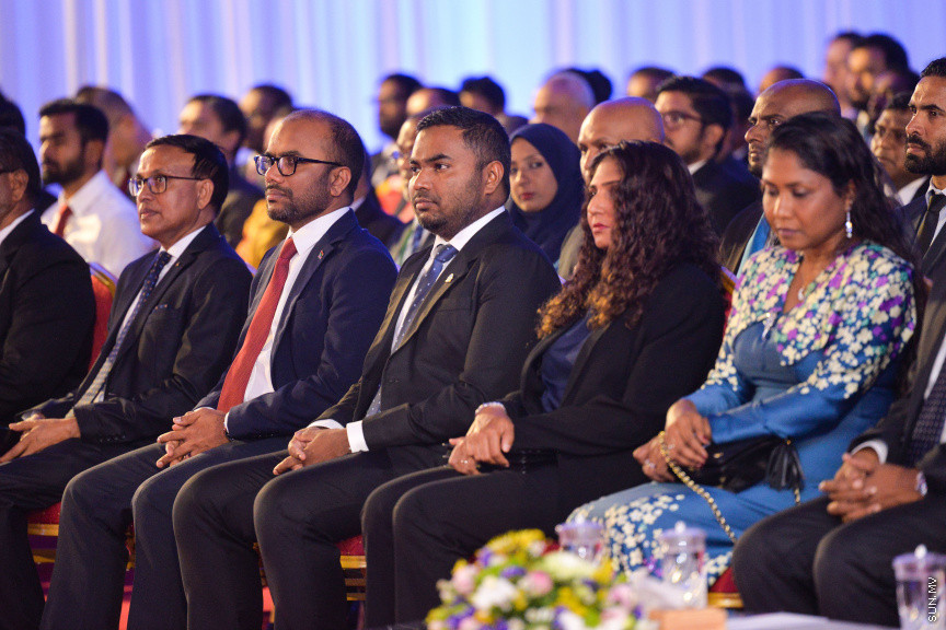 ފެބްރުއަރީ 18، 2020: ޝަރުއީ ދާއިރާގެ ގަޟާއީ އާ އަހަރު ފެށުމުގެ ގޮތުން ދަރުބާރުގޭގައި ބޭއްވި ރަސްމިއްޔާތުގެ ތެރެއިން: މި ރަސްމިއްޔާތުގައި ރައީސް އިބްރާޙިމް މުހައްމަދު ސޯލިހް އާއި މަޖިލިސް ރައީސް މުހައްމަދު ނަޝީދު ބައިވެރިވެ ވަޑައިގެންނެވި -- ސަން ފޮޓޯ/ ފަޔާޒު މޫސާ