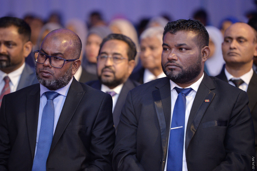 ފެބްރުއަރީ 18، 2020: ޝަރުއީ ދާއިރާގެ ގަޟާއީ އާ އަހަރު ފެށުމުގެ ގޮތުން ދަރުބާރުގޭގައި ބޭއްވި ރަސްމިއްޔާތުގެ ތެރެއިން: މި ރަސްމިއްޔާތުގައި ރައީސް އިބްރާޙިމް މުހައްމަދު ސޯލިހް އާއި މަޖިލިސް ރައީސް މުހައްމަދު ނަޝީދު ބައިވެރިވެ ވަޑައިގެންނެވި -- ސަން ފޮޓޯ/ ފަޔާޒު މޫސާ