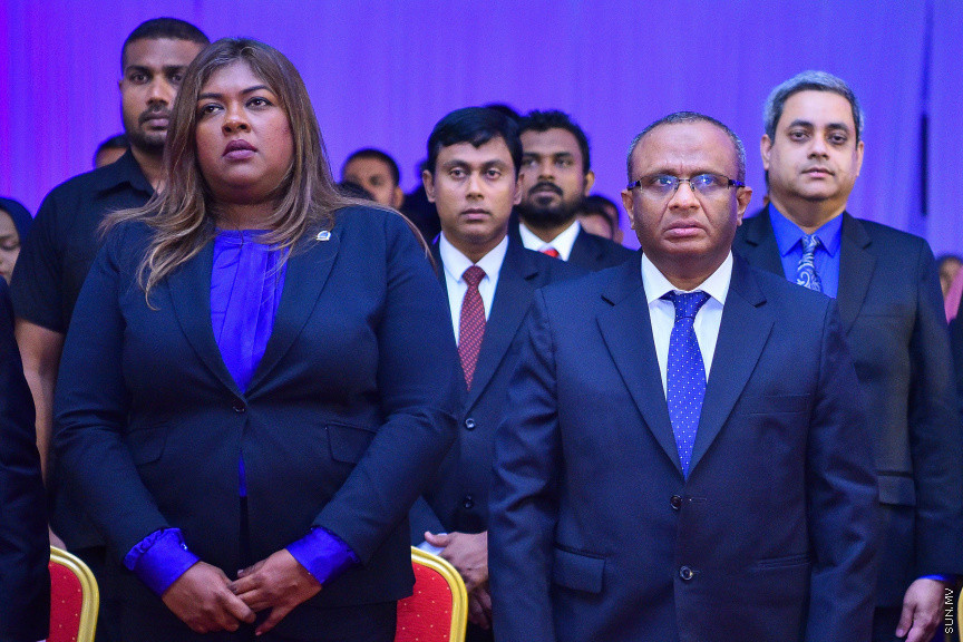 ފެބްރުއަރީ 18، 2020: ޝަރުއީ ދާއިރާގެ ގަޟާއީ އާ އަހަރު ފެށުމުގެ ގޮތުން ދަރުބާރުގޭގައި ބޭއްވި ރަސްމިއްޔާތުގެ ތެރެއިން: މި ރަސްމިއްޔާތުގައި ރައީސް އިބްރާޙިމް މުހައްމަދު ސޯލިހް އާއި މަޖިލިސް ރައީސް މުހައްމަދު ނަޝީދު ބައިވެރިވެ ވަޑައިގެންނެވި -- ސަން ފޮޓޯ/ ފަޔާޒު މޫސާ