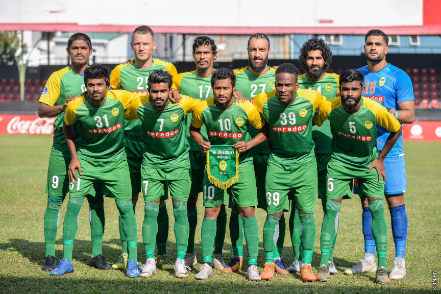ފެބްރުއަރީ 19، 2020: އޭއެފްސީ މުބާރާތުގެ ޕްލޭ އޮފުގެ ފުރަތަމަ ލެގުގައި ރާއްޖޭގެ މާޒިޔާ ސްޕޯޓްސްއާ އިންޑިއާގެ ބެންގަލޫރު އެފްސީ ކުޅުނު މެޗުގެ ތެރެއިން -- ސަން ފޮޓޯ/ ފަޔާޒު މޫސާ