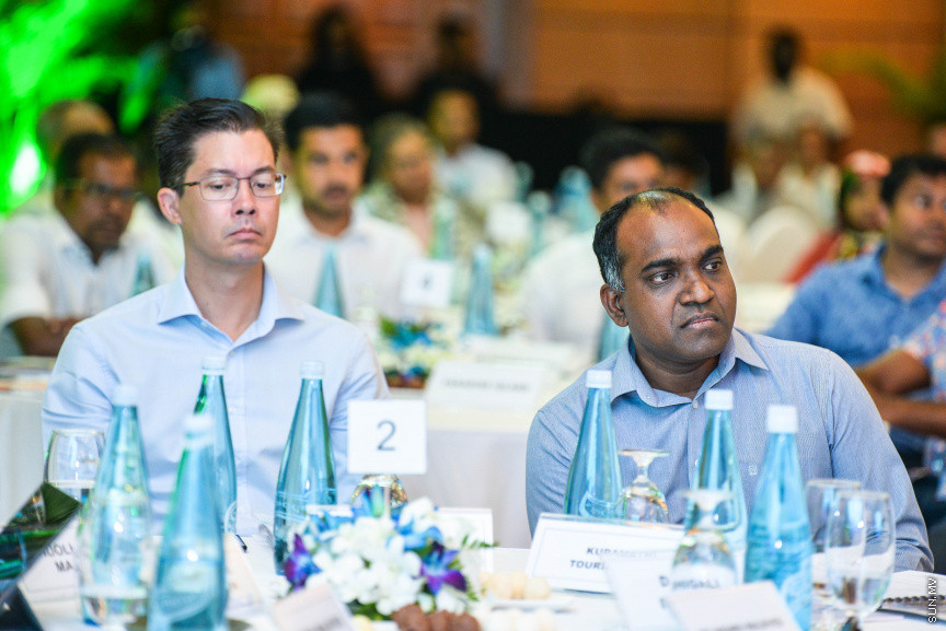 ފެބްރުއަރީ 23، 2020: ކުރުނބާ މޯލްޑިވްސްގައި ބޭއްވި މޯލްޑިވްސް އެސޯސިއޭޝަން އޮފް ޓޫރިޒަމް އިންޑަސްޓްރީ(މަޓީ)ގެ 30ވަނަ އަހަރީ އާންމު ޖަލްސާގެ ތެރެއިން -- ސަން ފޮޓޯ/ ފަޔާޒު މޫސާ