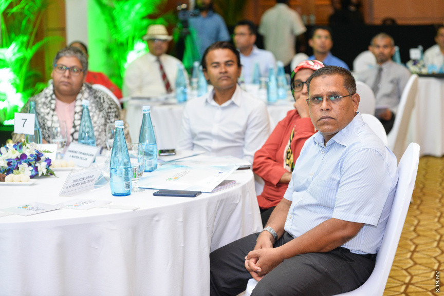 ފެބްރުއަރީ 23، 2020: ކުރުނބާ މޯލްޑިވްސްގައި ބޭއްވި މޯލްޑިވްސް އެސޯސިއޭޝަން އޮފް ޓޫރިޒަމް އިންޑަސްޓްރީ(މަޓީ)ގެ 30ވަނަ އަހަރީ އާންމު ޖަލްސާގެ ތެރެއިން -- ސަން ފޮޓޯ/ ފަޔާޒު މޫސާ