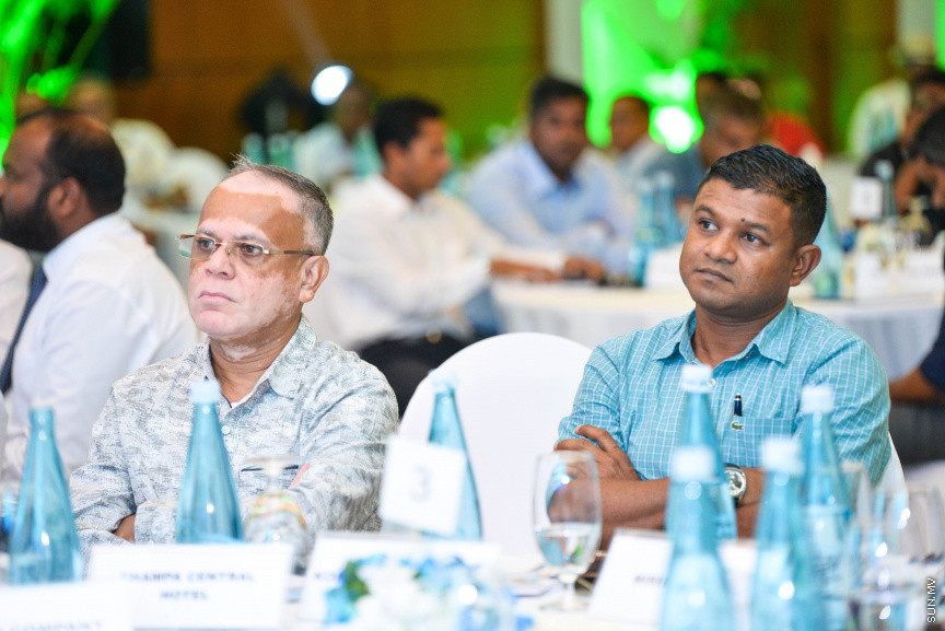 ފެބްރުއަރީ 23، 2020: ކުރުނބާ މޯލްޑިވްސްގައި ބޭއްވި މޯލްޑިވްސް އެސޯސިއޭޝަން އޮފް ޓޫރިޒަމް އިންޑަސްޓްރީ(މަޓީ)ގެ 30ވަނަ އަހަރީ އާންމު ޖަލްސާގެ ތެރެއިން -- ސަން ފޮޓޯ/ ފަޔާޒު މޫސާ
