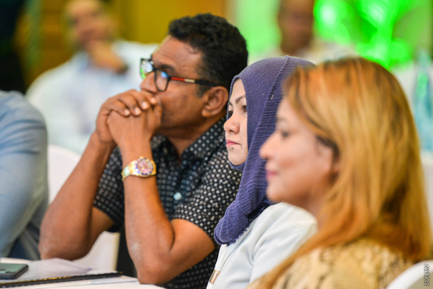 ފެބްރުއަރީ 23، 2020: ކުރުނބާ މޯލްޑިވްސްގައި ބޭއްވި މޯލްޑިވްސް އެސޯސިއޭޝަން އޮފް ޓޫރިޒަމް އިންޑަސްޓްރީ(މަޓީ)ގެ 30ވަނަ އަހަރީ އާންމު ޖަލްސާގެ ތެރެއިން -- ސަން ފޮޓޯ/ ފަޔާޒު މޫސާ